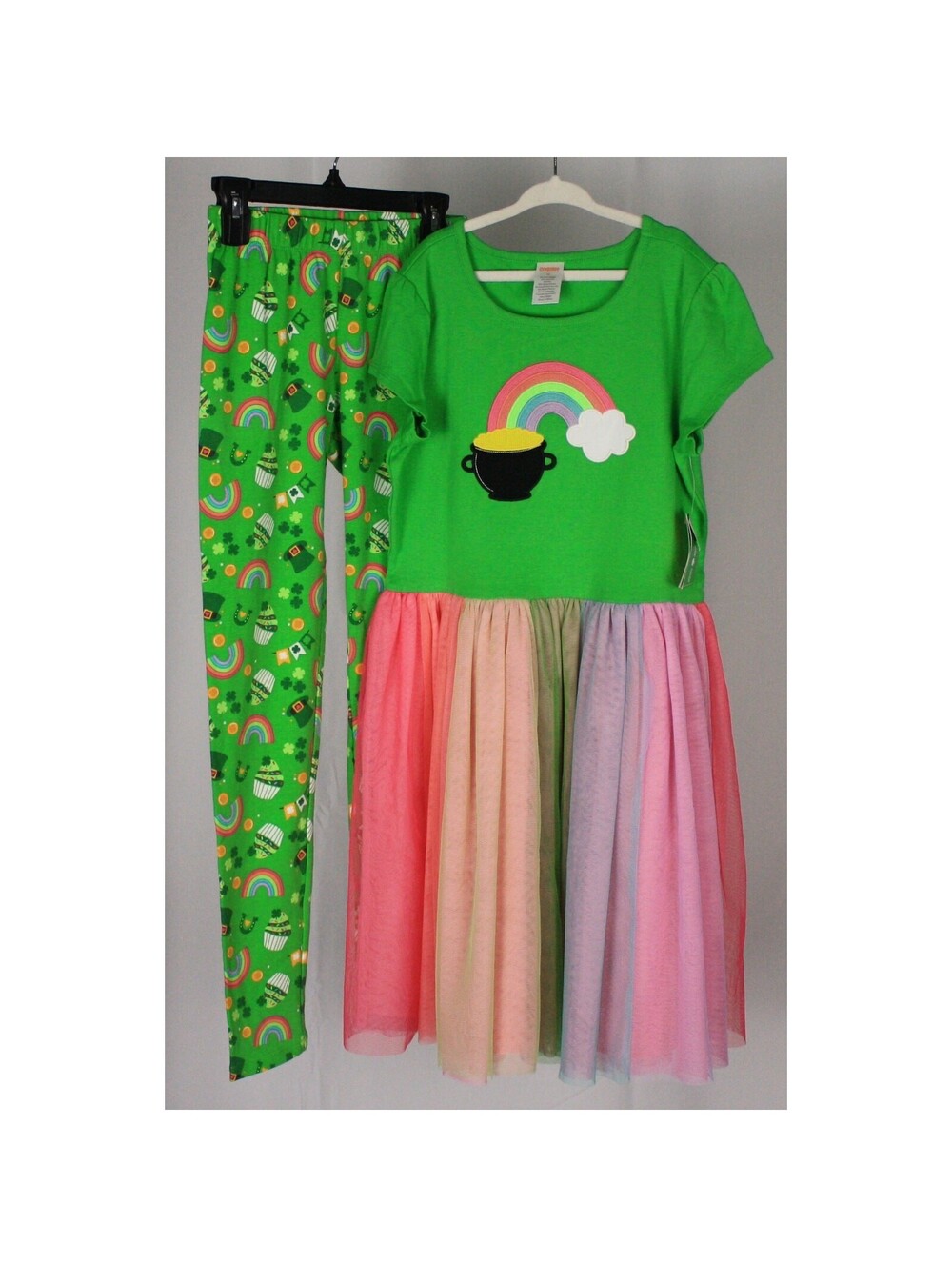 Gymboree Rainbow Dress Leggings Set Girls 12 NWT St Patricks